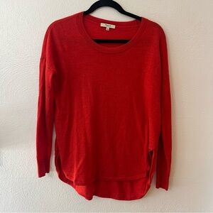 Madewell Vibrant Red Knit Top merino wool
